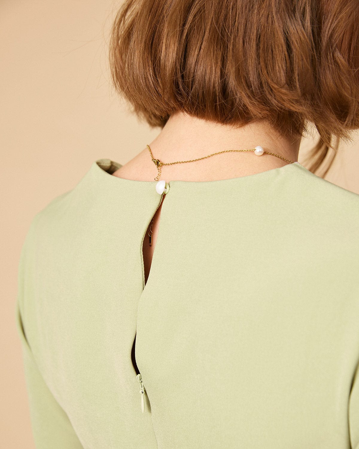 Solid color square neck long sleeve dress